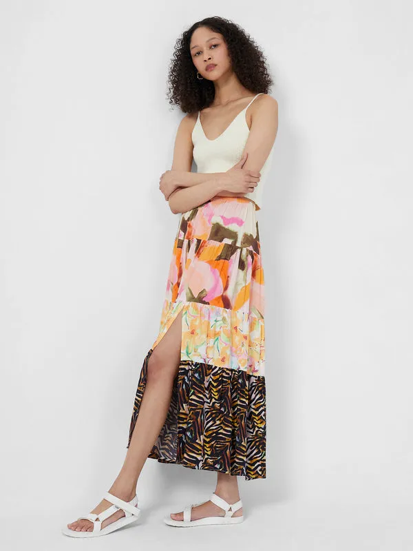 French ConnectionI SADORA DELPHINE PATCH SPLIT MIDI SKIRT 73SND