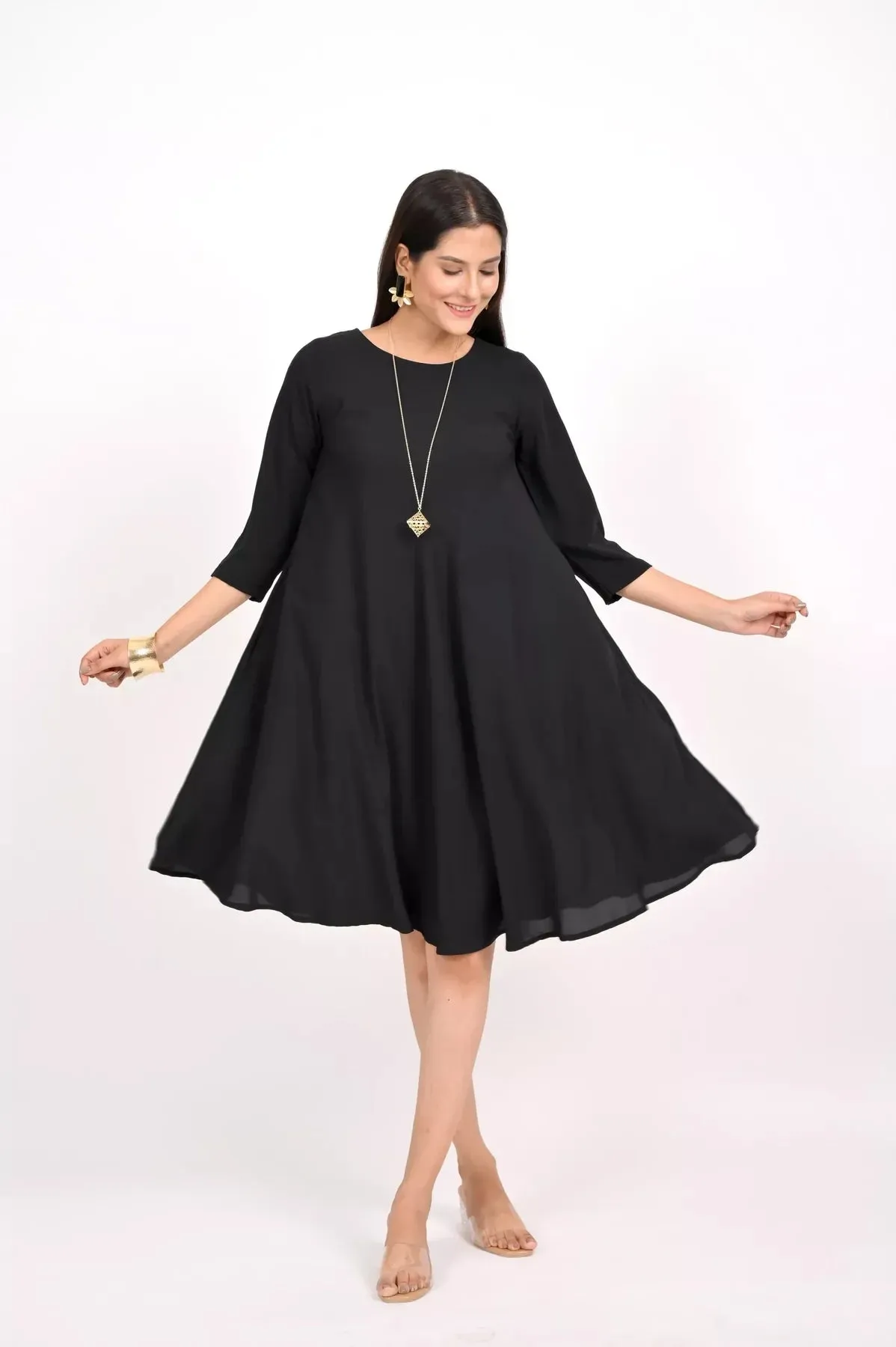 GEORGETTE FLAIRED DRESS