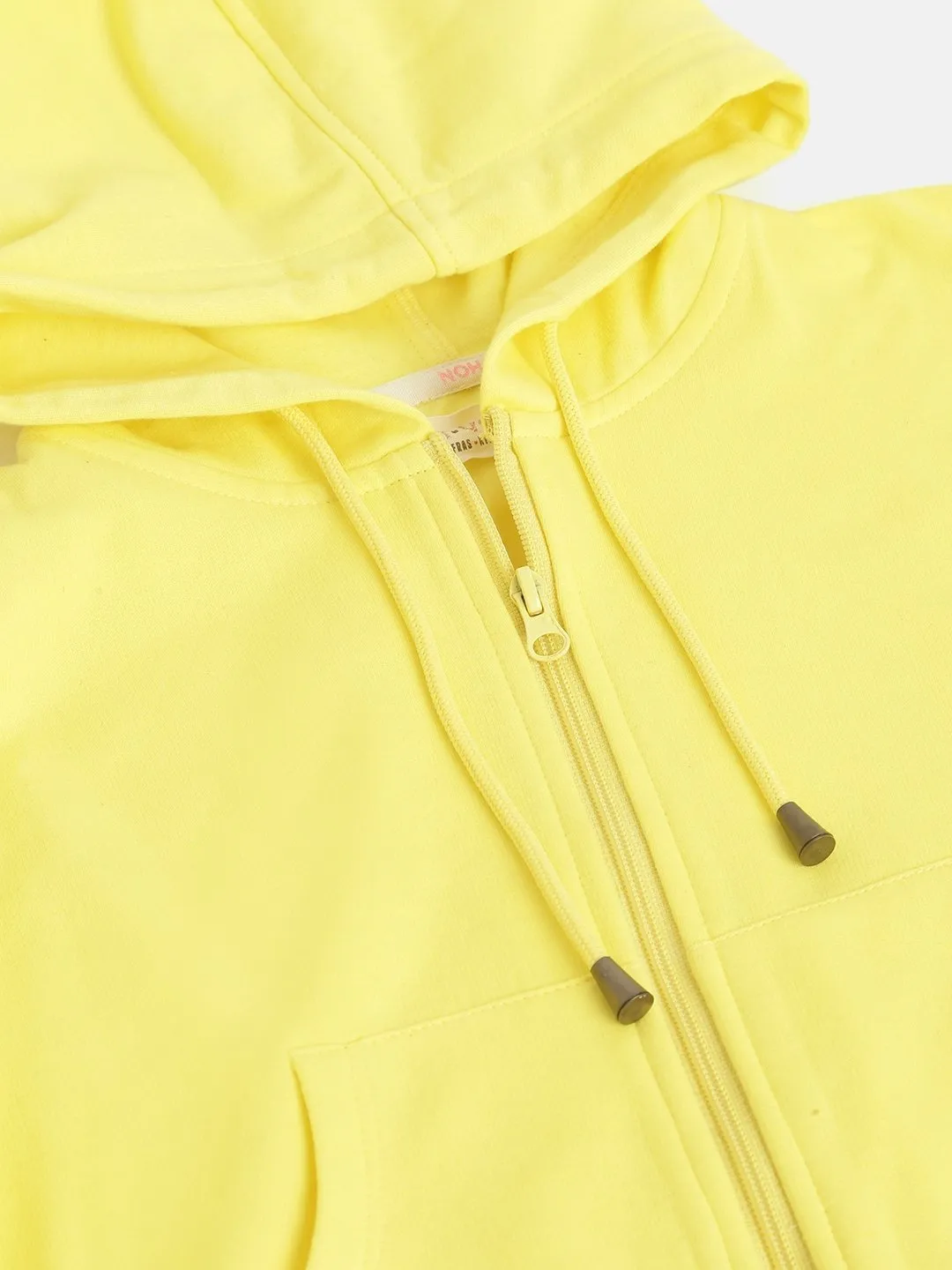 Girls Yellow Front Zipper Bomber Jacket