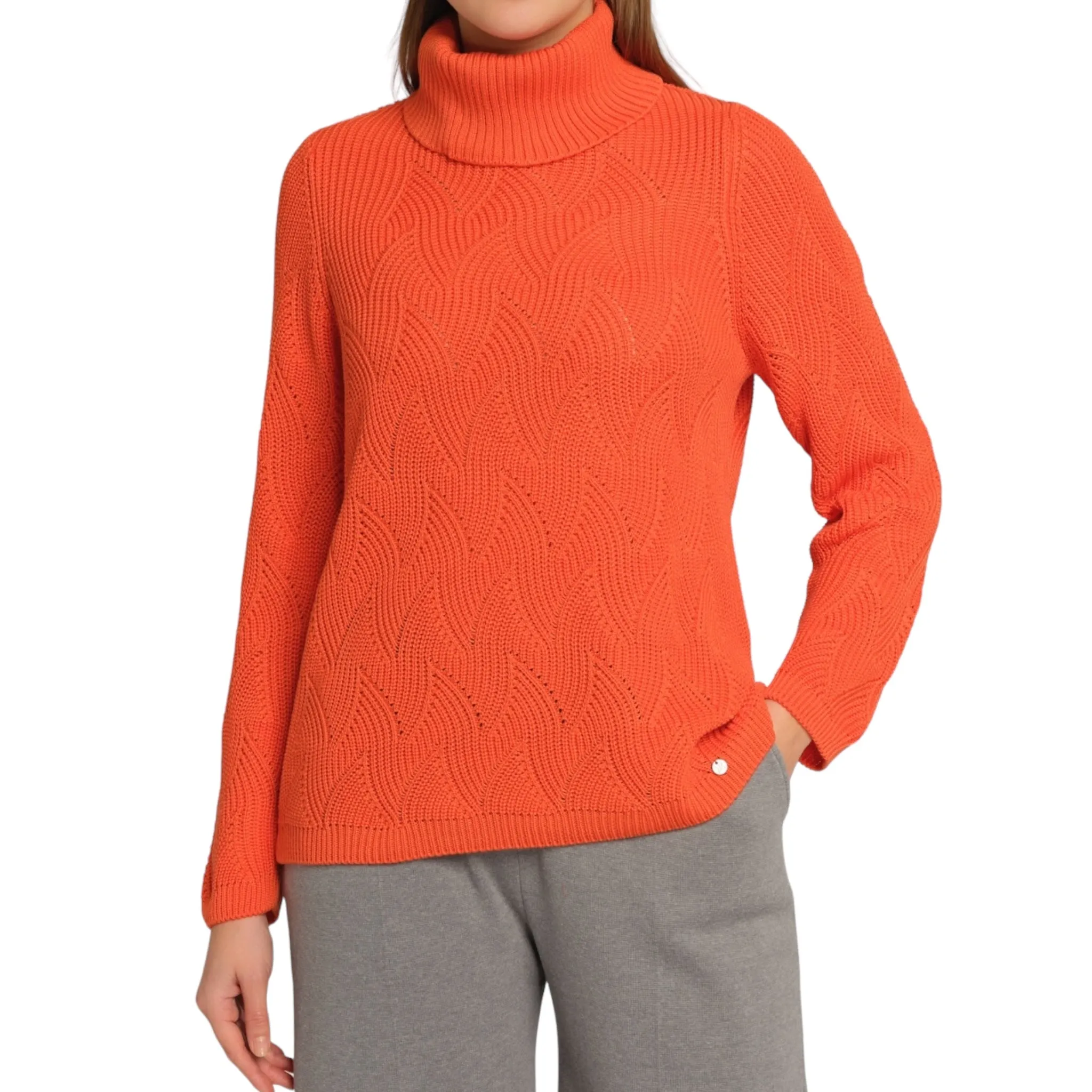 Gollehaug Polo Neck Sweater Pumpkin