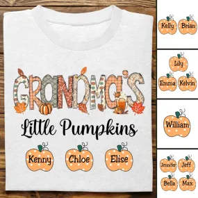 Grandma - Grandma Little Pumpkins Cute Dots - Personalized T-Shirt