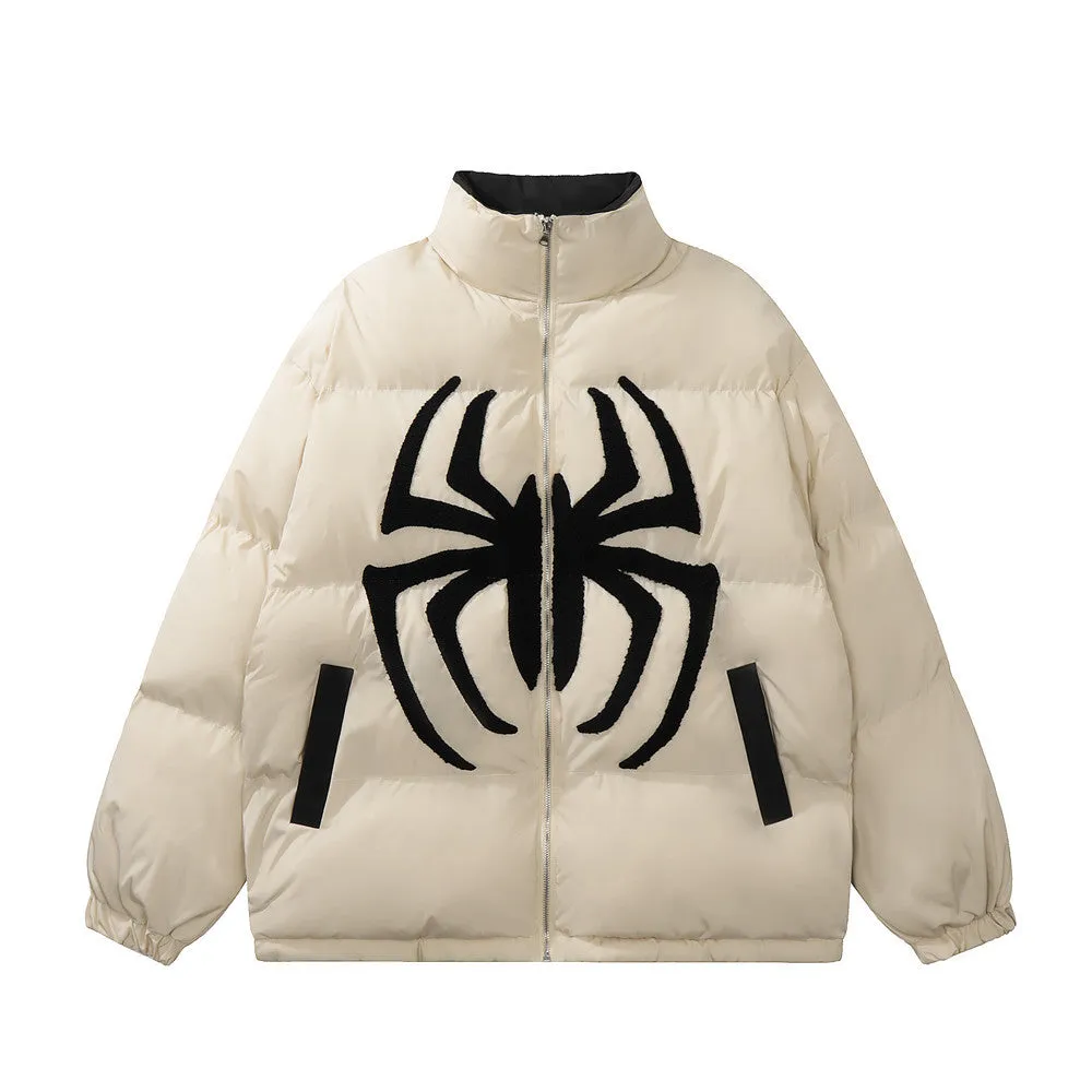 Halloy™ Spider Printed Bread Puffer Jacket