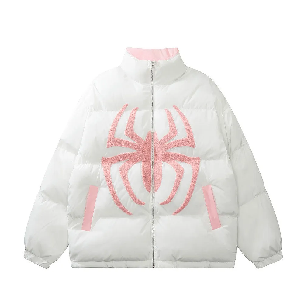 Halloy™ Spider Printed Bread Puffer Jacket