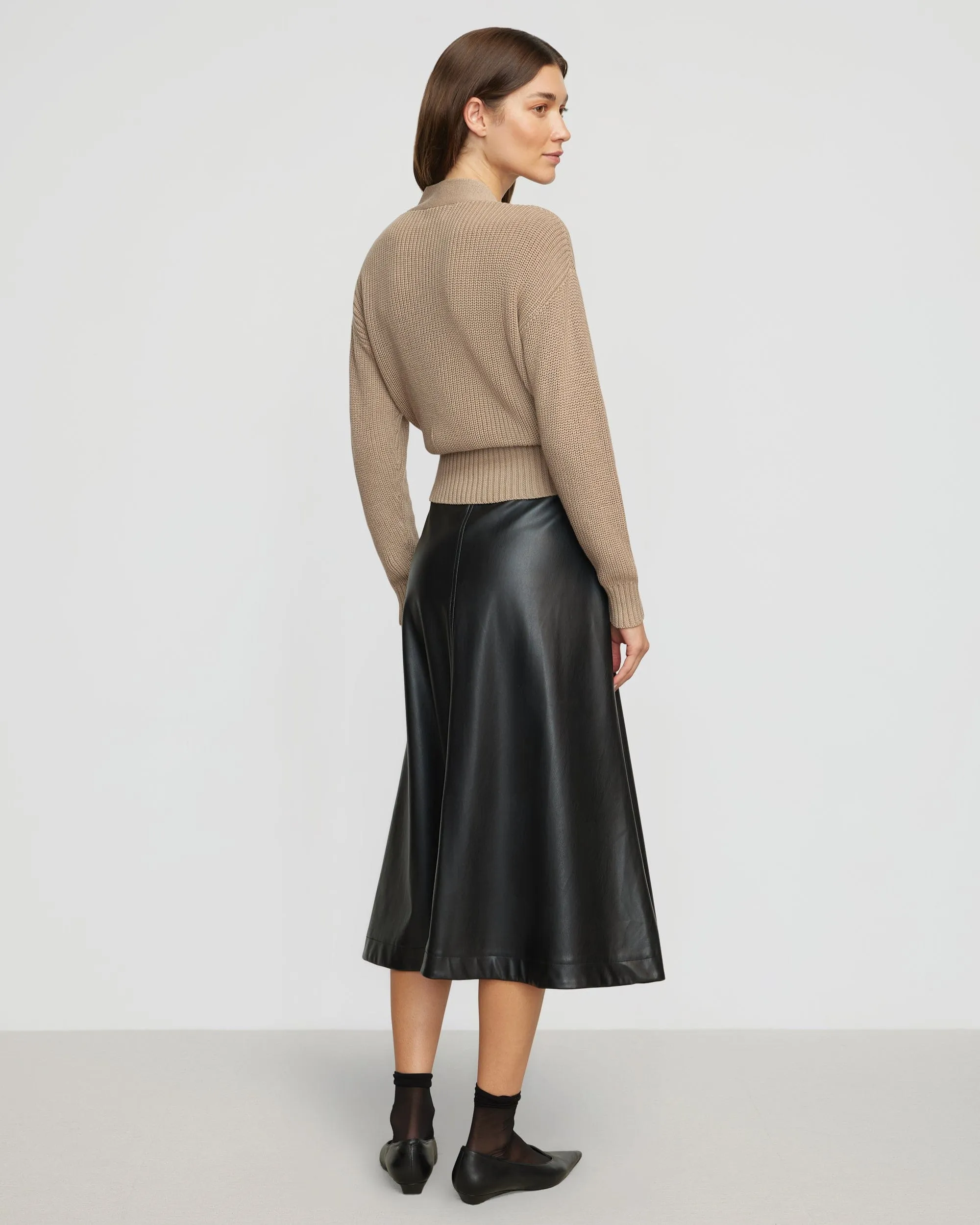 Harley A-Line Vegan Leather Skirt