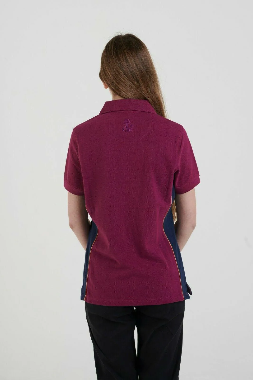 Hazy Blue Womens Short Sleeve Polo Shirt - Mia II