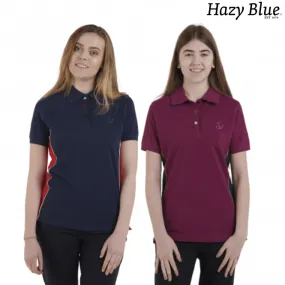 Hazy Blue Womens Short Sleeve Polo Shirt - Mia II