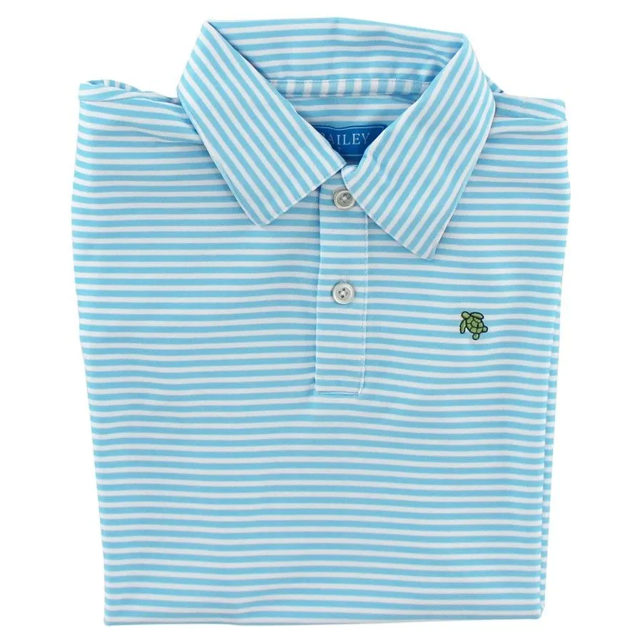 Henry Performance S/S Stripe Polo - Sky