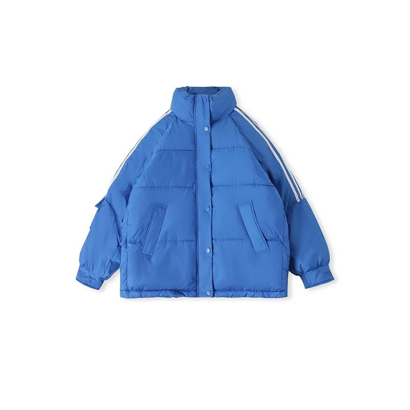 Hooded Three Stripes Loose Fit Puffer Jacket