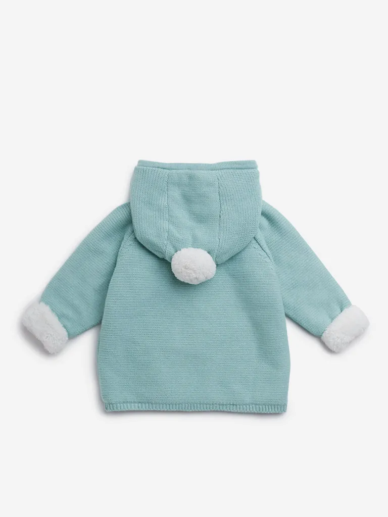 HOP Baby Mint Knit-Textured Cotton Jacket