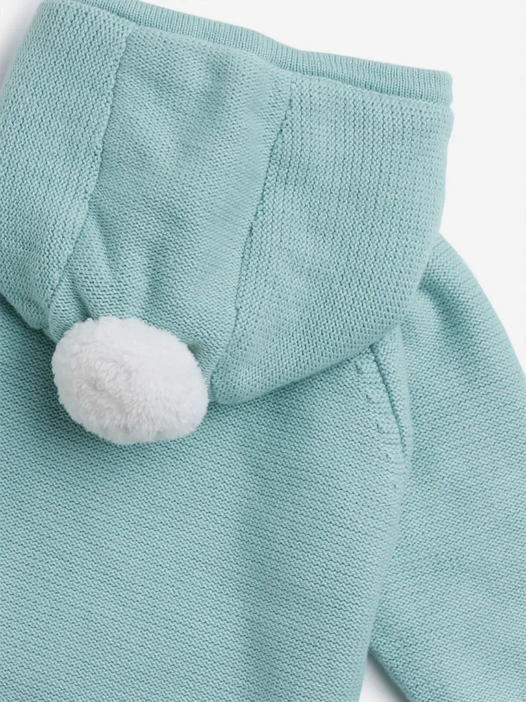 HOP Baby Mint Knit-Textured Cotton Jacket