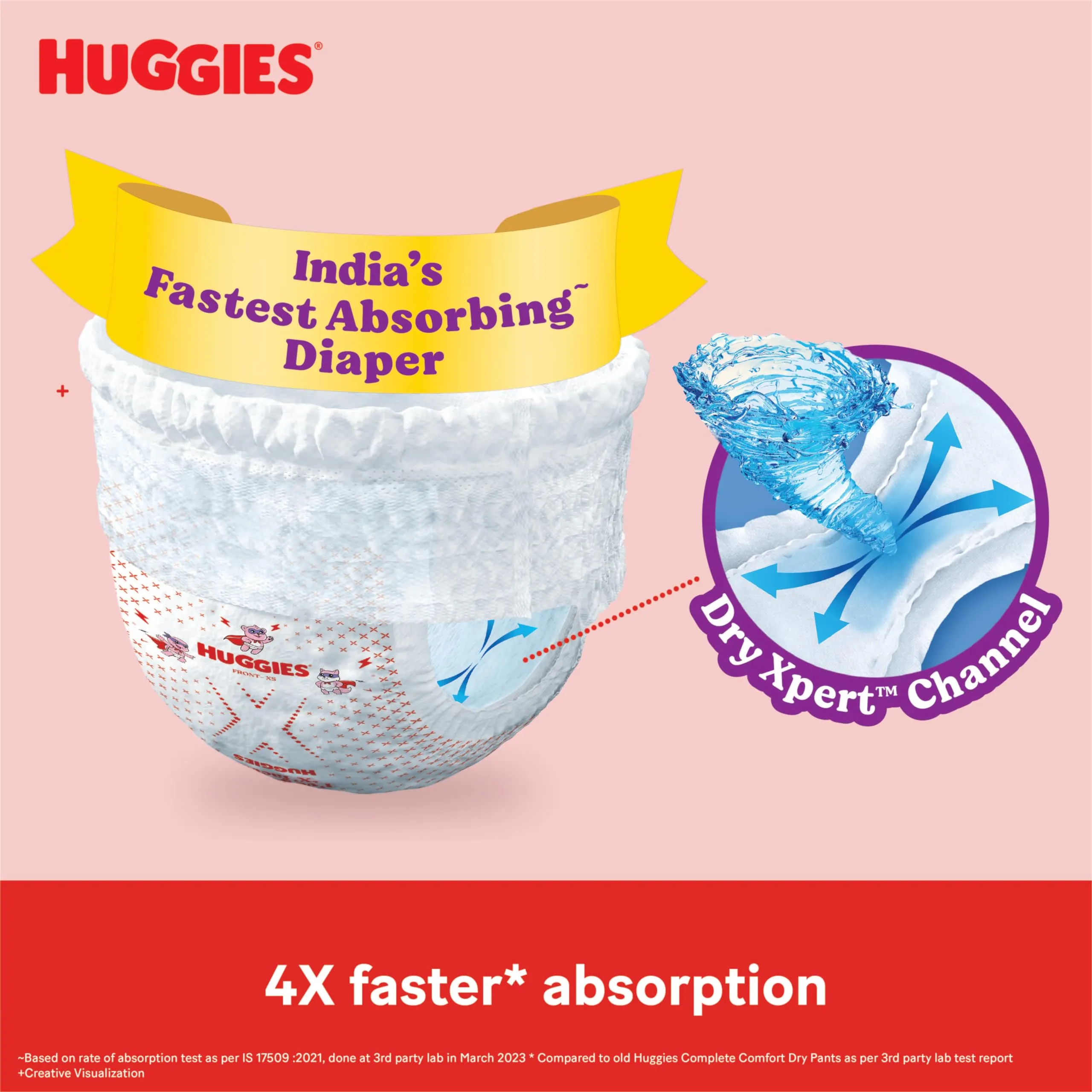 Huggies Complete Comfort Wonder Pants Extra Large (XL) Size (12-17 Kgs) Baby Diaper Pants, 112 count| India's Fastest Absorbing Diaper with upto 4x faster absorption | Unique Dry Xpert Channel