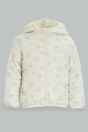 Infant Girls Ivory Puffer Jacket