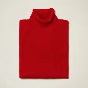 Inserch Cotton Blend Turtleneck Sweater Red 4708