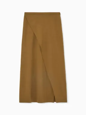 Jersey wrap midi skirt