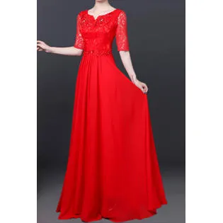 KettyMore Woemn Decorated Bust Short Sleeve Maxi Dress - KMWDC973