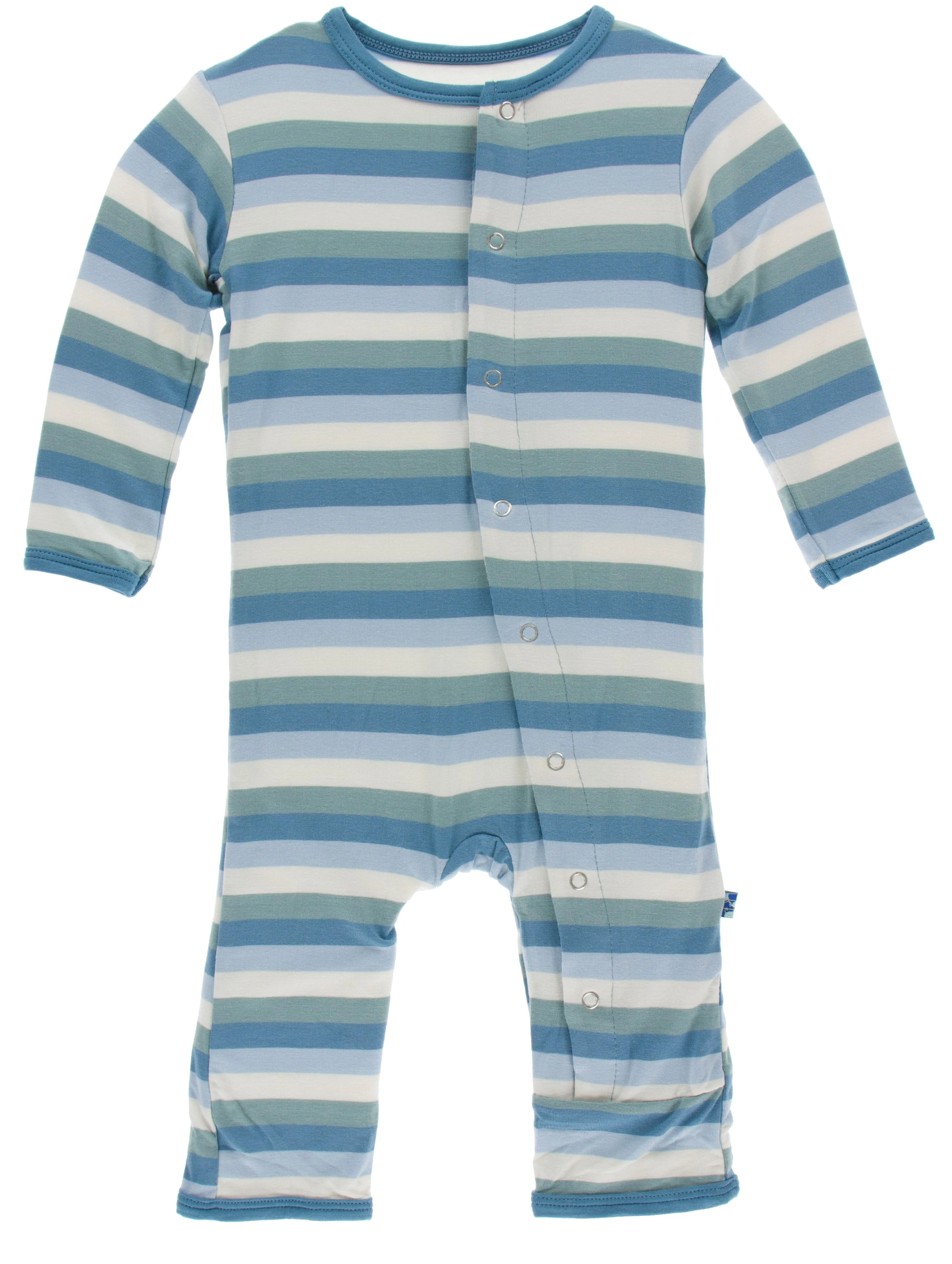 KicKee Pants Oceanography Stripe Coverall with Snaps