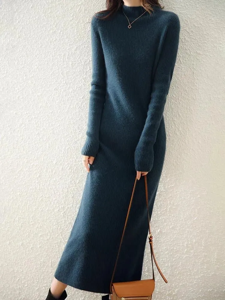 Knitted Wool Sweater Dress