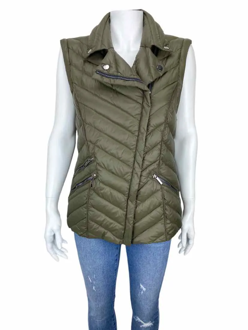 Laundry by Shelli Segal Women's Ltwt Down Puffer Jacket/Vest Olive Size XL