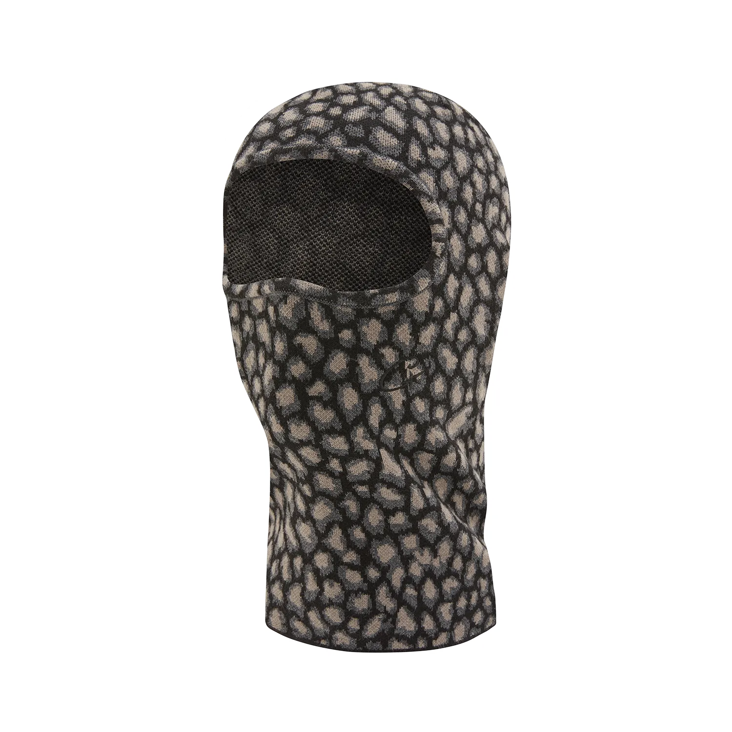 LEOPARD JACQUARD KNIT BALACLAVA [BLACK]