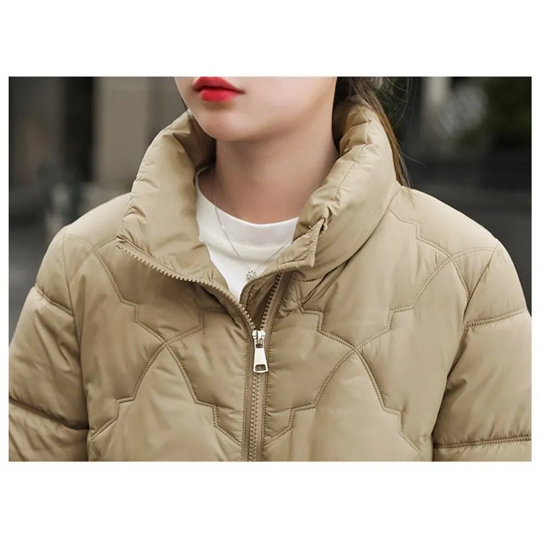 Lightweight Zip-Up Cropped Puffer Jacket