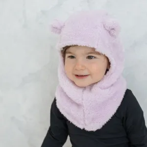 Little Girl's Orchid Ice Plush Bear Ear Balaclava