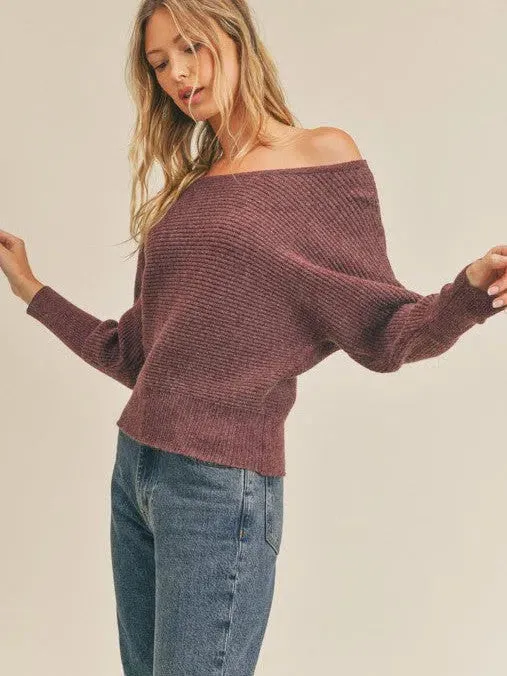 Livin' the Good Life Ribbed Knit Dolman Sleeve Sweater