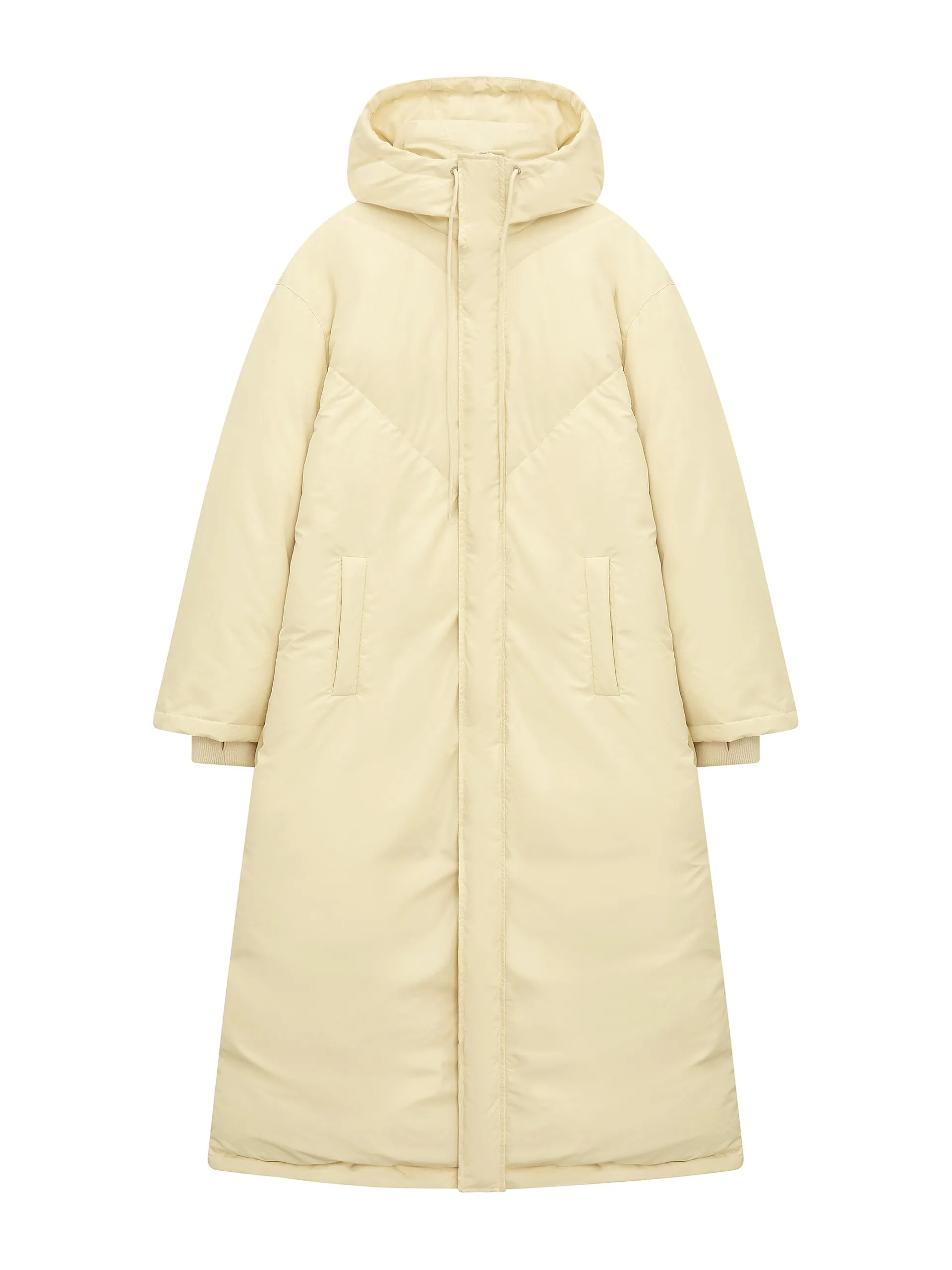 Long puffer jacket Ivory