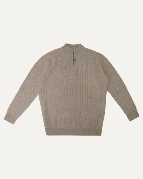 Lovau Old Money Sweater Zip - Light Camel