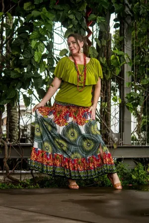 Mante Skirt - Golden Green