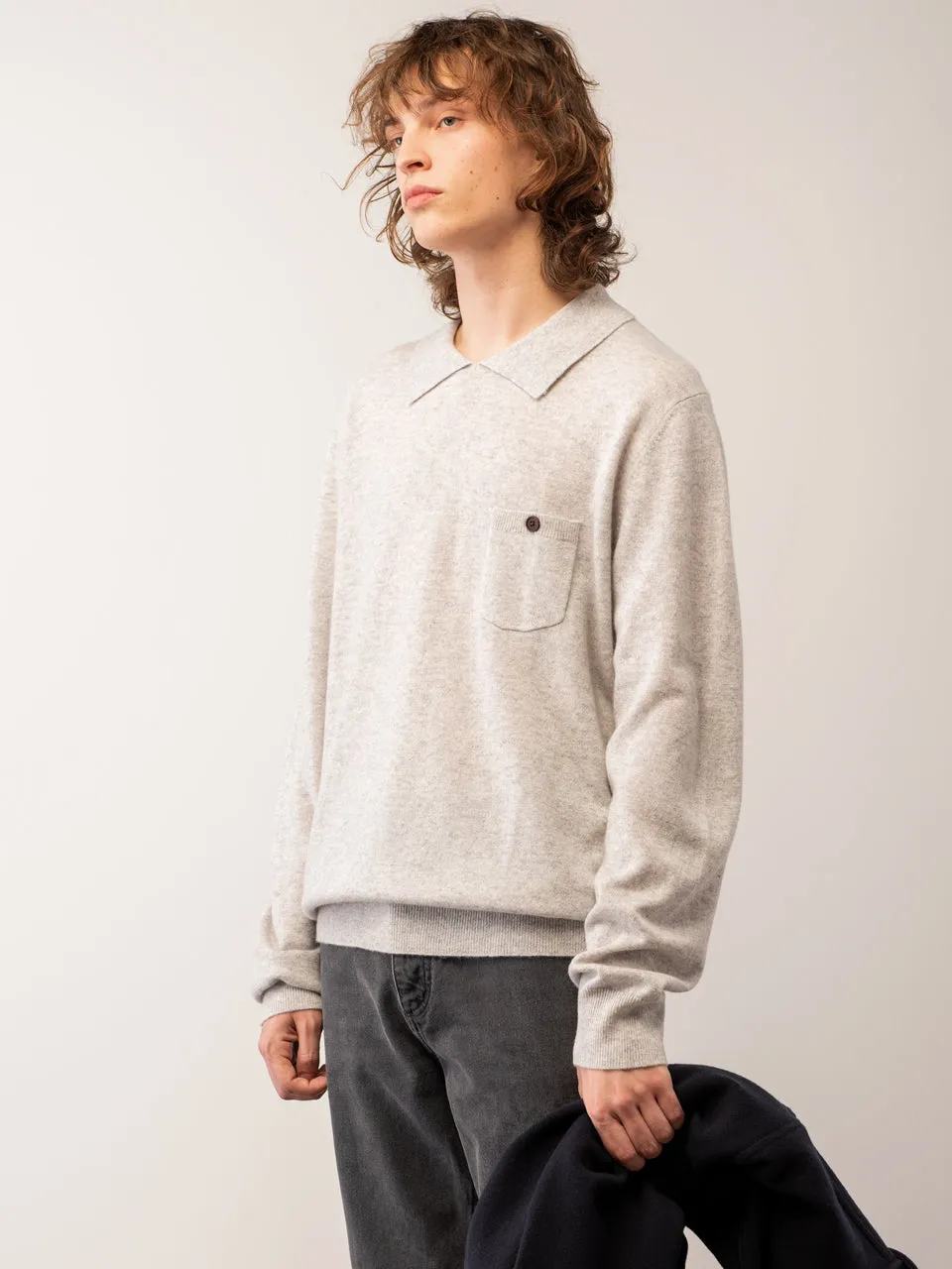 Men Polo Sweater_Grey