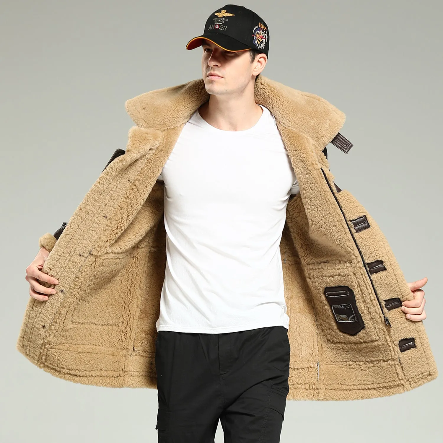 Men's B7 Flying Parka Shearling Leather Coat