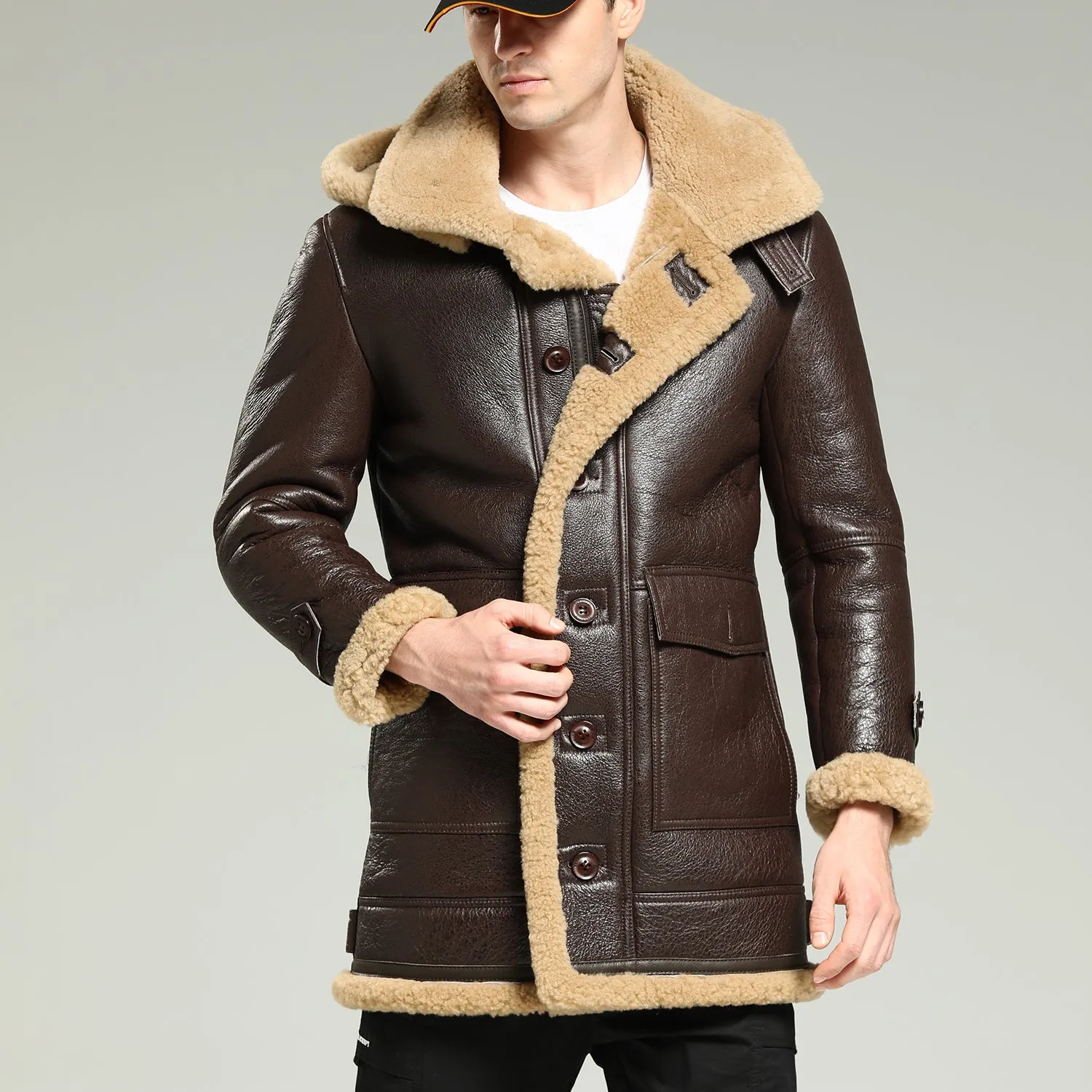 Men's B7 Flying Parka Shearling Leather Coat