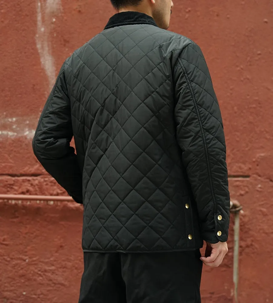 Men's Diamond Quilted Button-Up Jacket