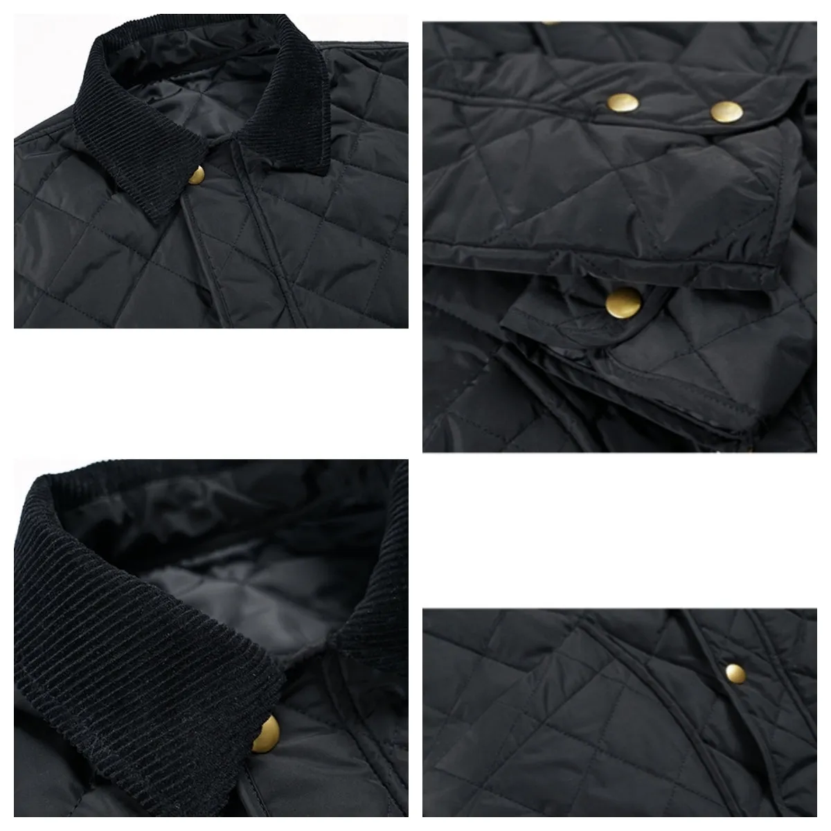 Men's Diamond Quilted Button-Up Jacket