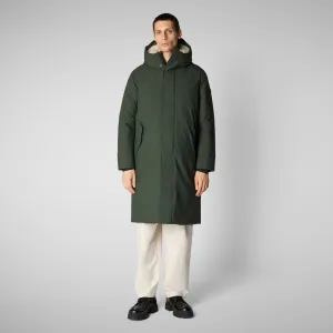 Men's hooded parka Killian in land green