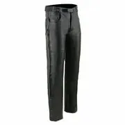 Milwaukee Leather SH1150 Men's Black Leather Motorcycle Over Pants