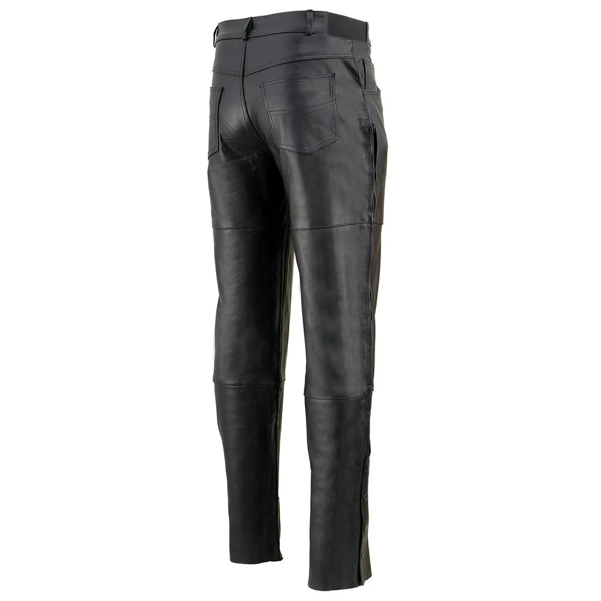 Milwaukee Leather SH1150 Men's Black Leather Motorcycle Over Pants