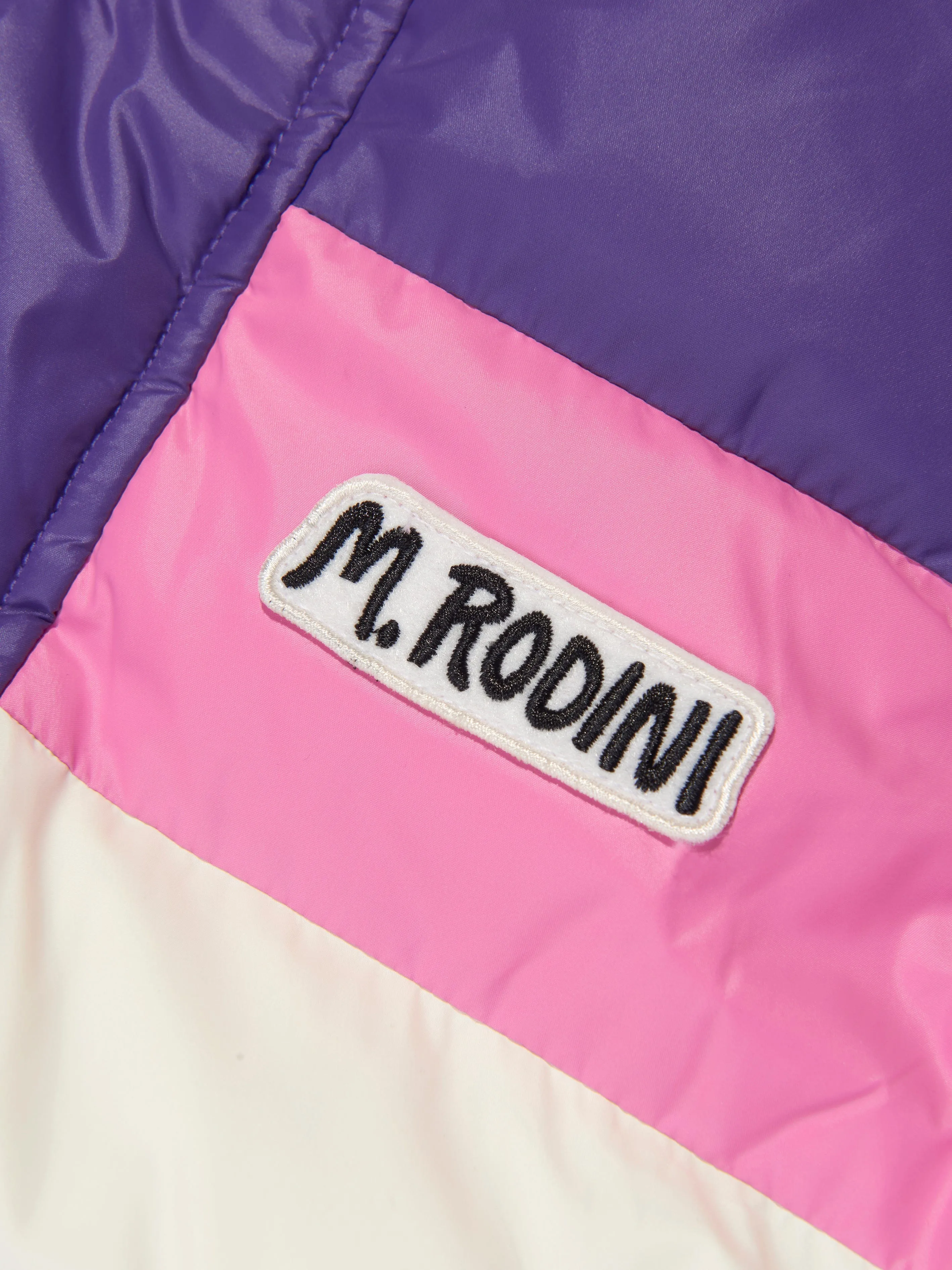 Mini Rodini Girls Zip Sleeve Puffer Jacket in Purple