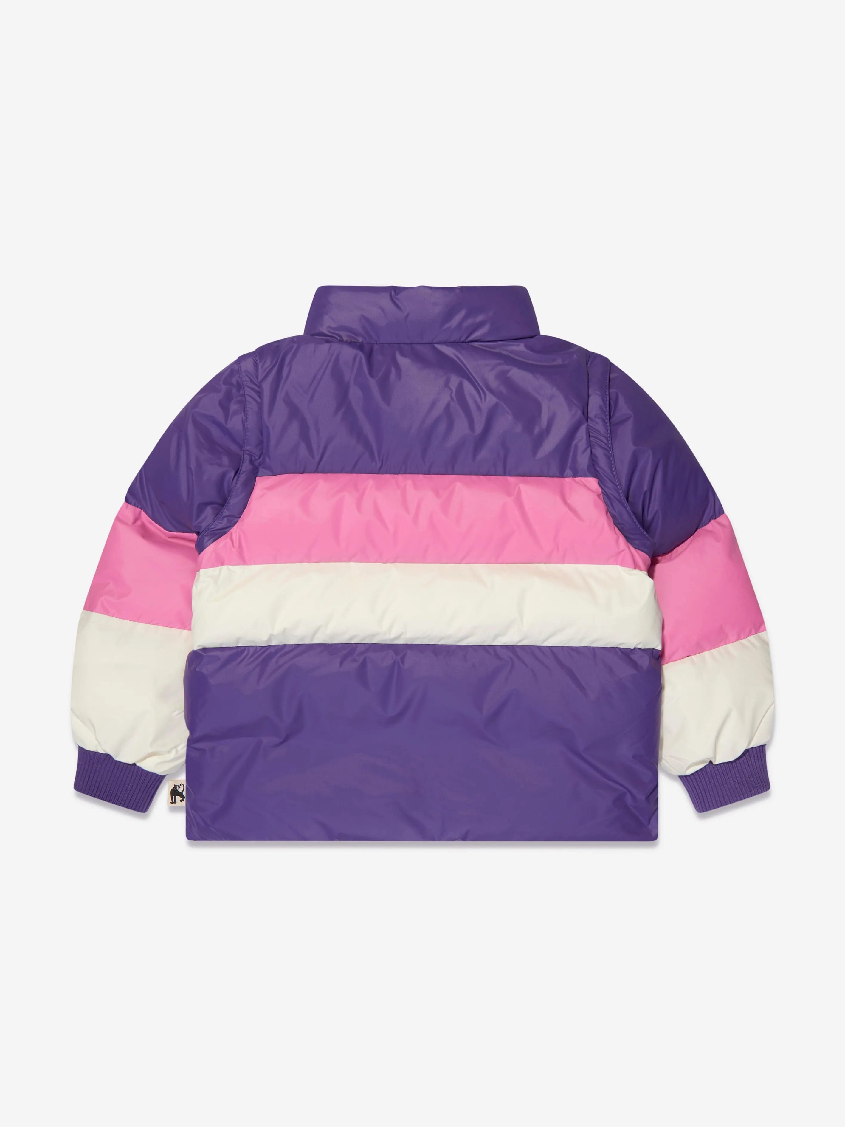 Mini Rodini Girls Zip Sleeve Puffer Jacket in Purple