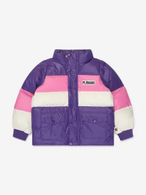 Mini Rodini Girls Zip Sleeve Puffer Jacket in Purple