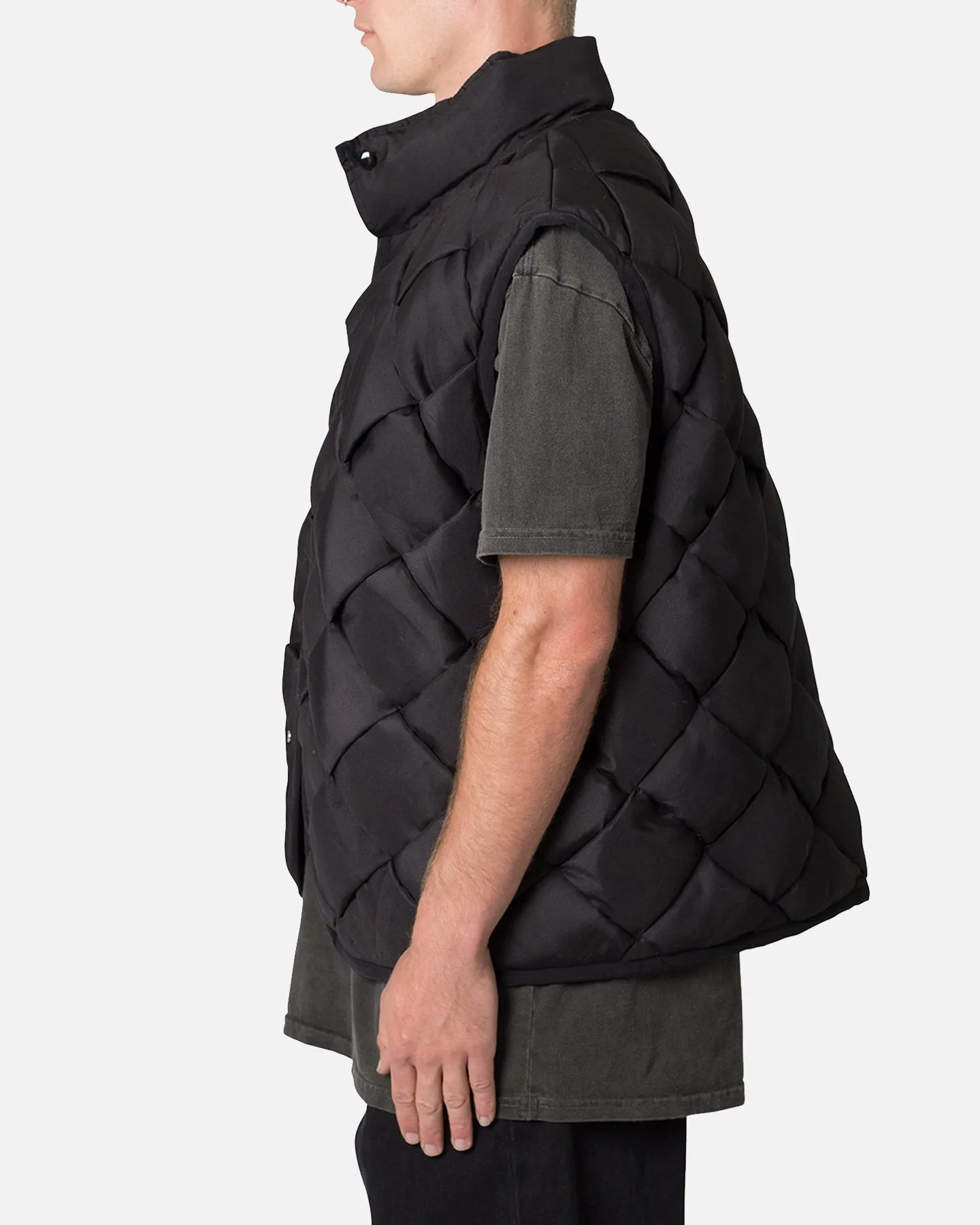 MNML Woven Puffer Vest Black