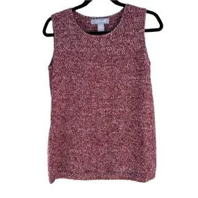 Modern Soul Knit Sleeveless Ruby Metallic Women's Lightweight Sweater Blouse - M