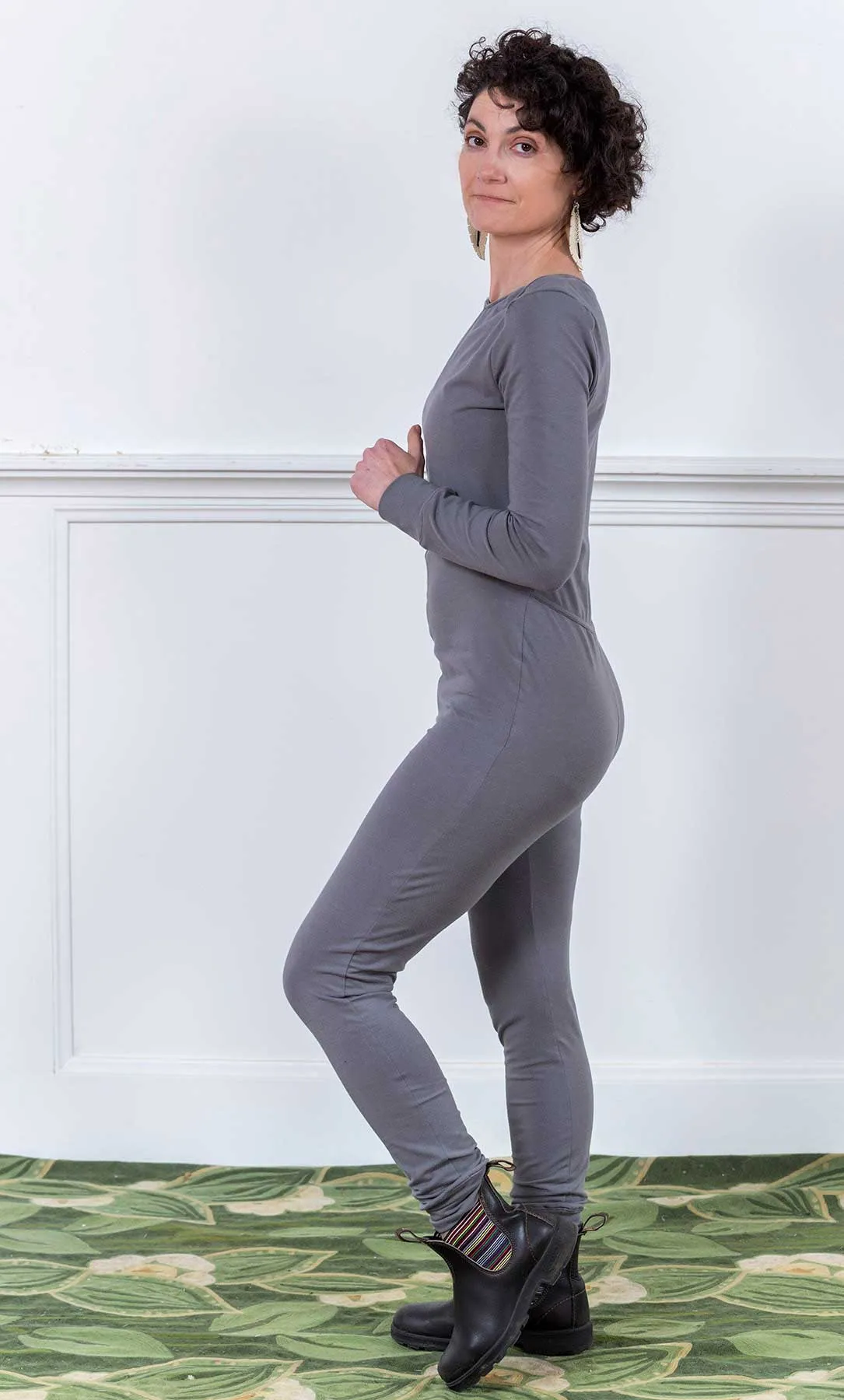 MoonEaze™ Light Gray Brushed Cotton Modal Women's One Piece Thermal