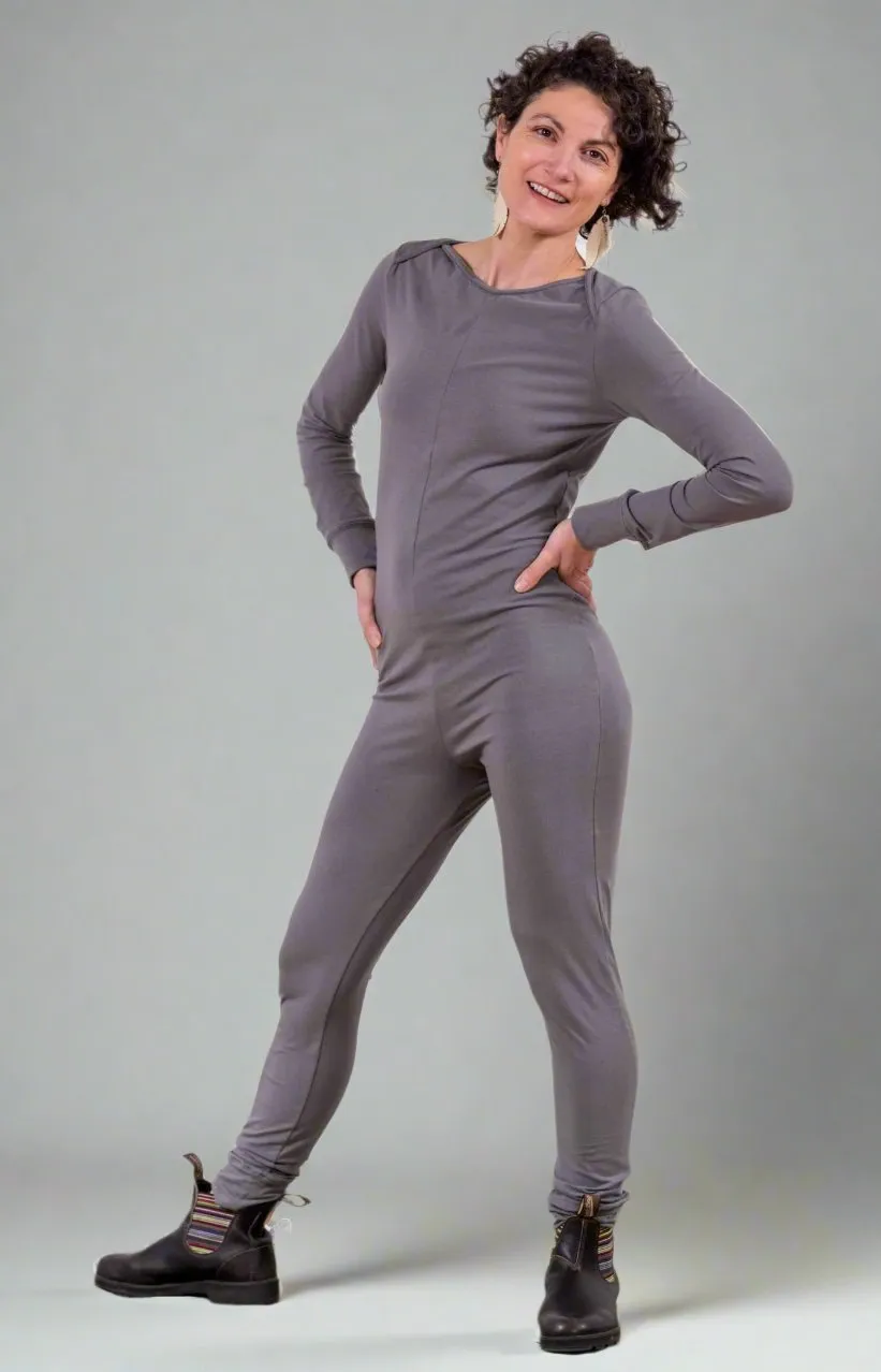 MoonEaze™ Light Gray Brushed Cotton Modal Women's One Piece Thermal