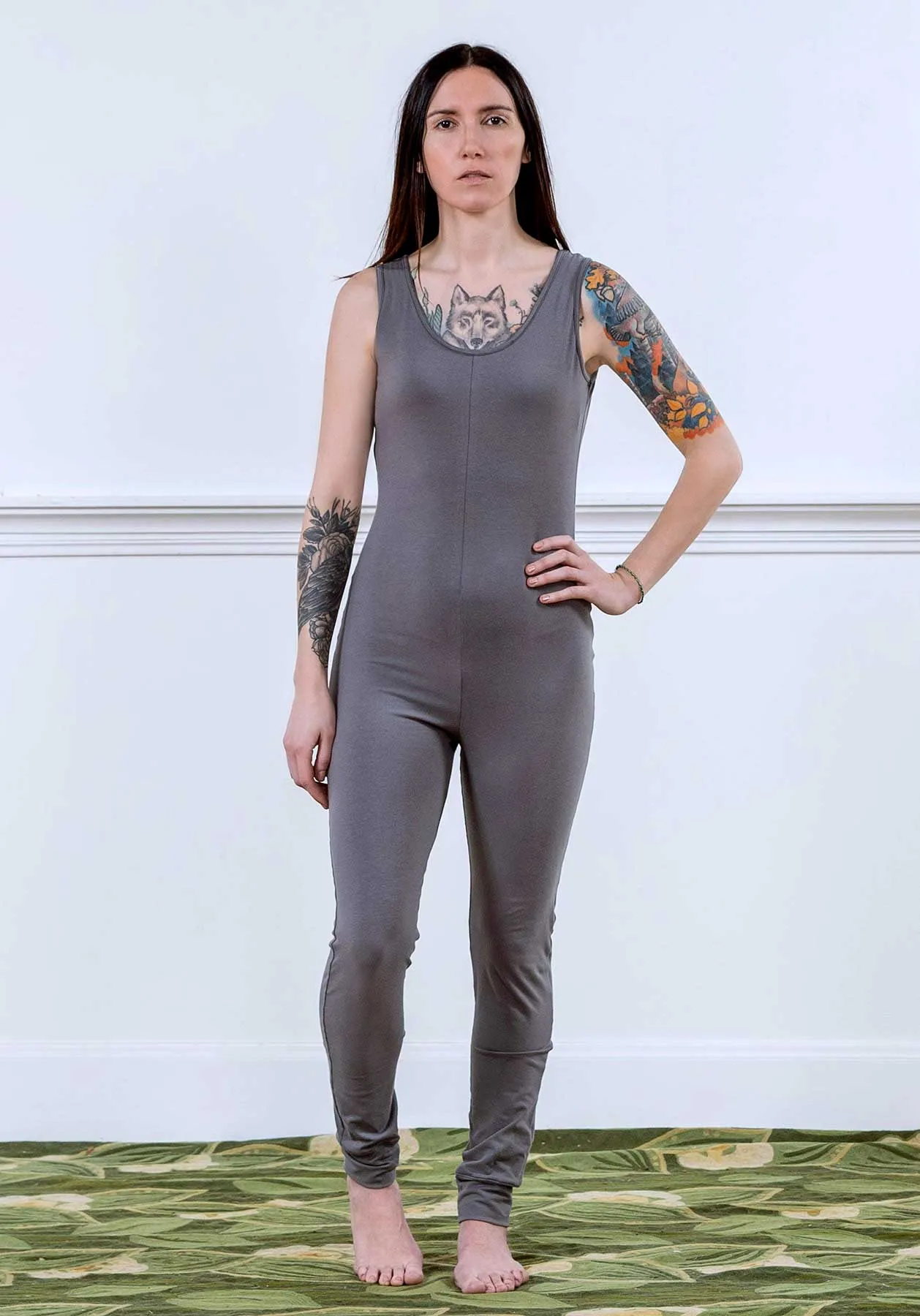 MoonEaze™ Light Gray Brushed Cotton Modal Women's One Piece Thermal