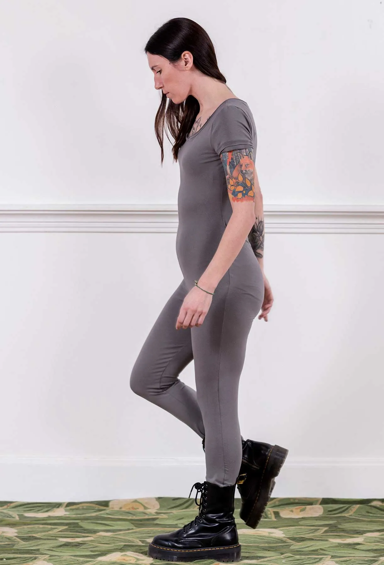 MoonEaze™ Light Gray Brushed Cotton Modal Women's One Piece Thermal