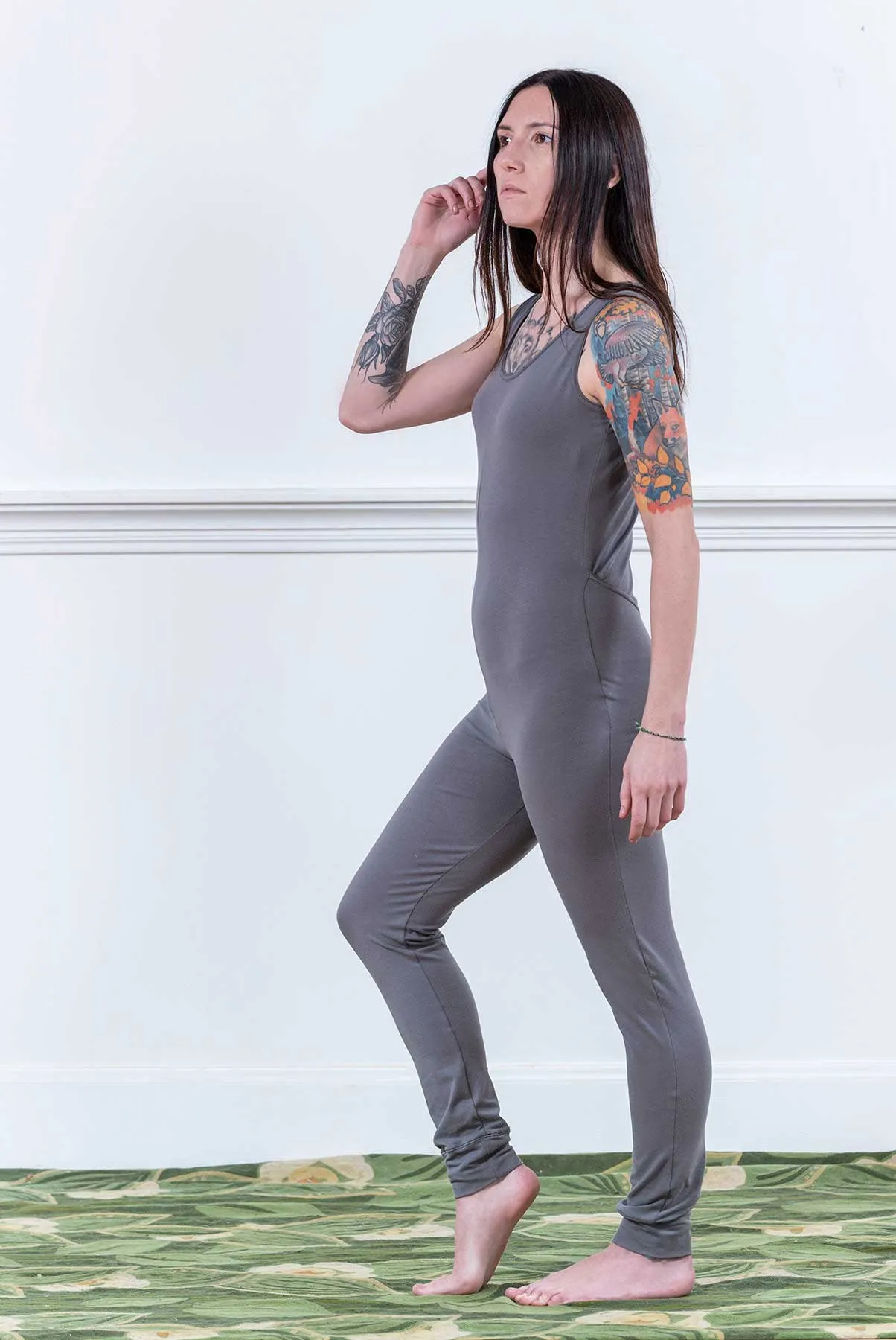 MoonEaze™ Light Gray Brushed Cotton Modal Women's One Piece Thermal