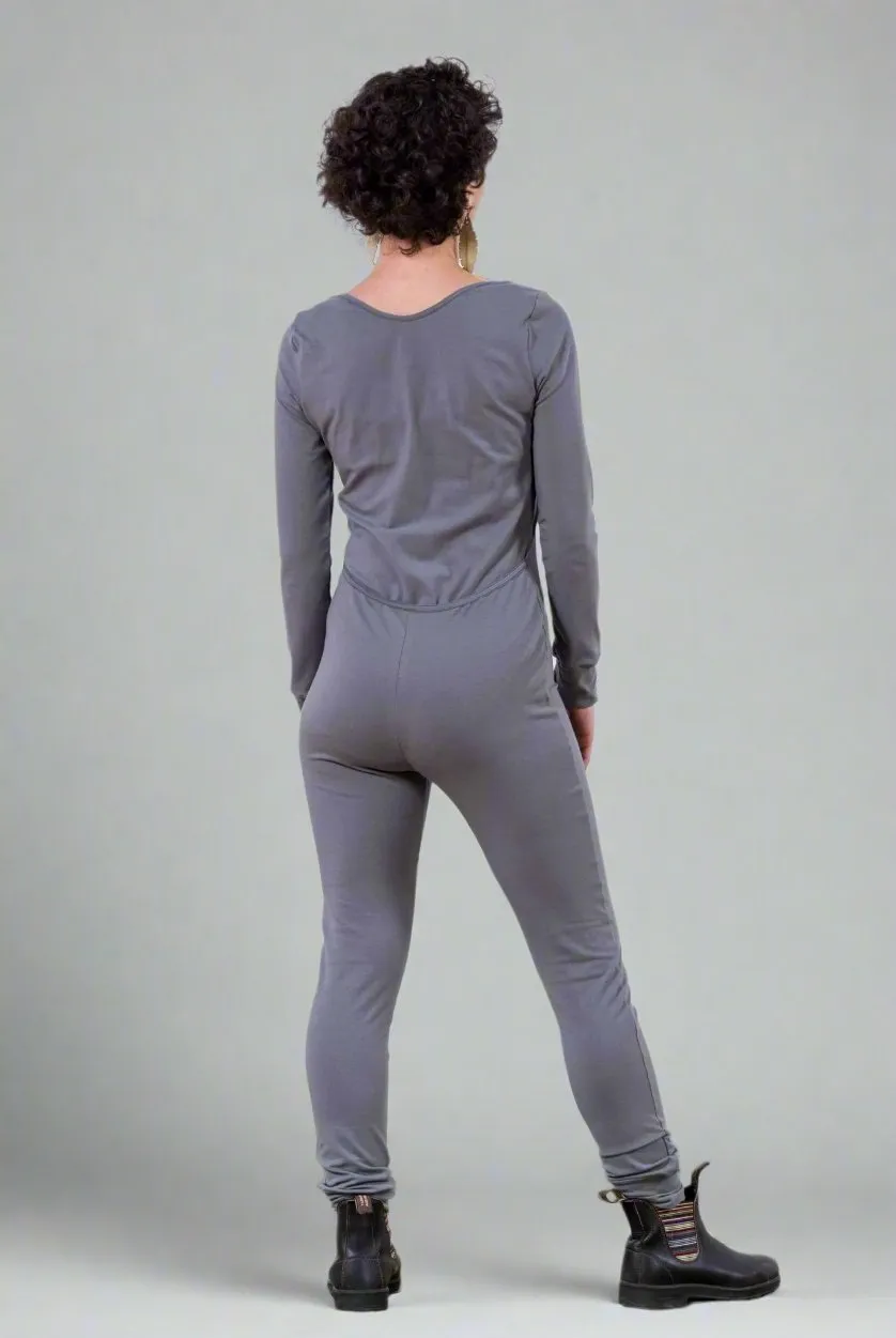 MoonEaze™ Light Gray Brushed Cotton Modal Women's One Piece Thermal