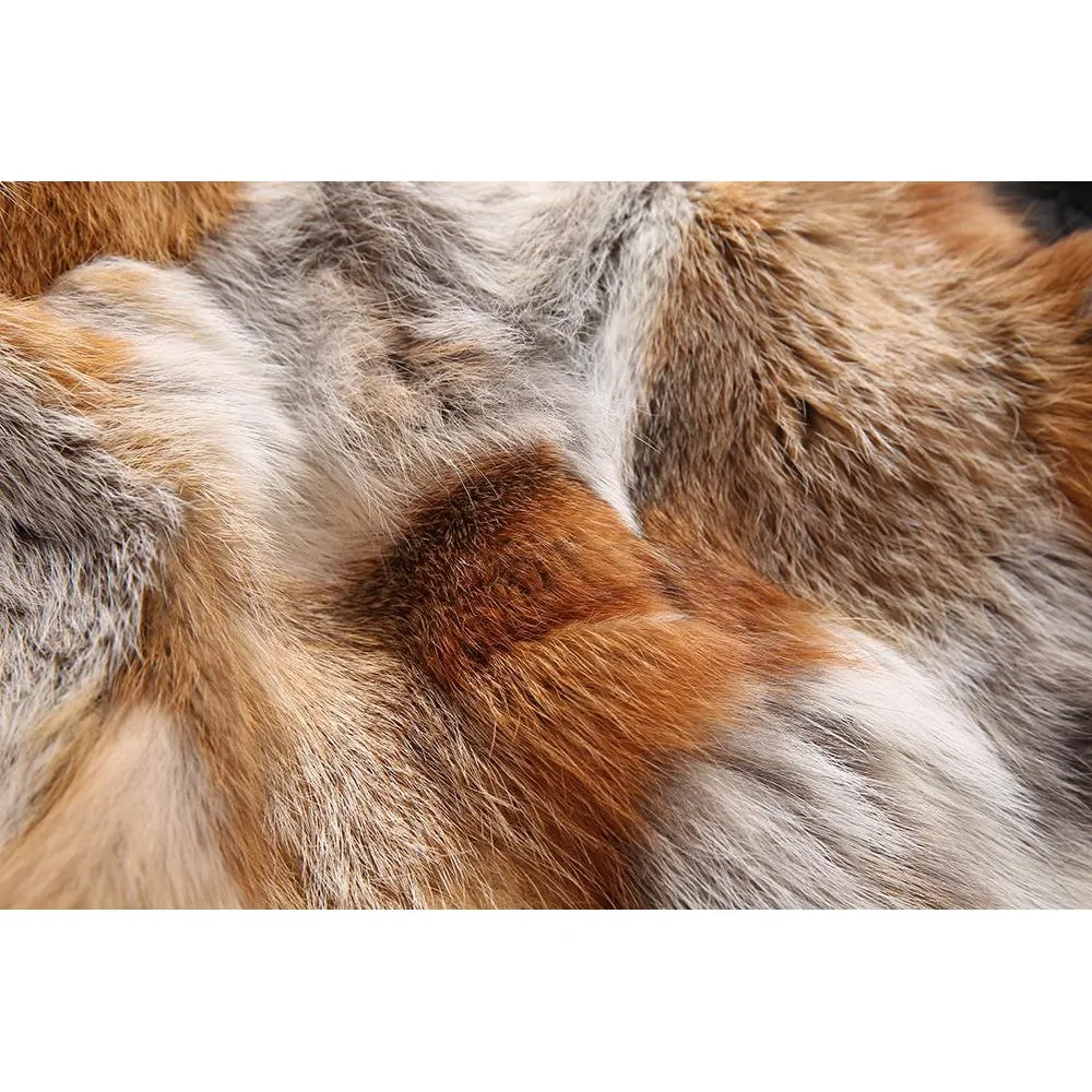 Natural Fox Fur Black Parka