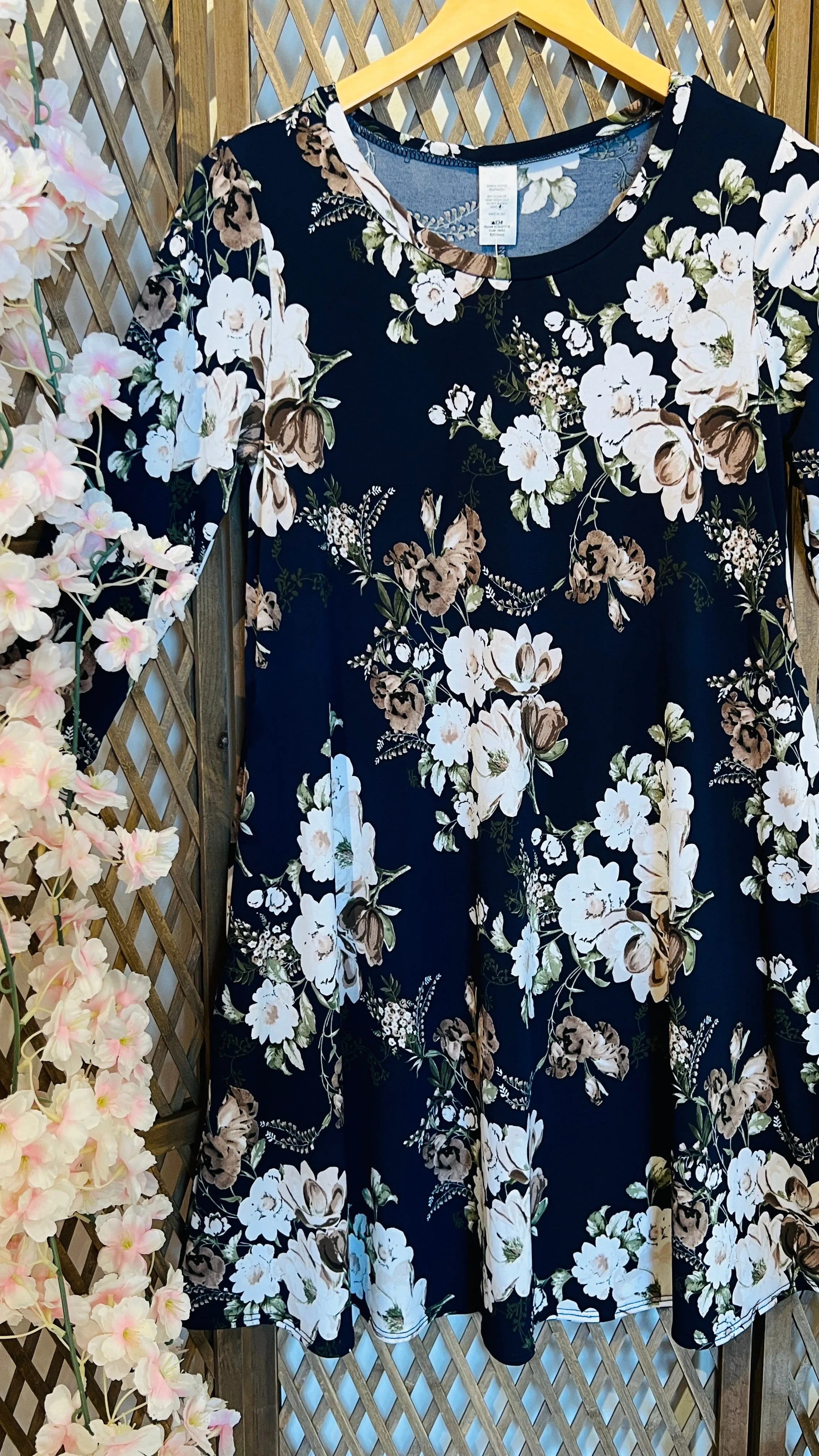 Navy Floral Dress